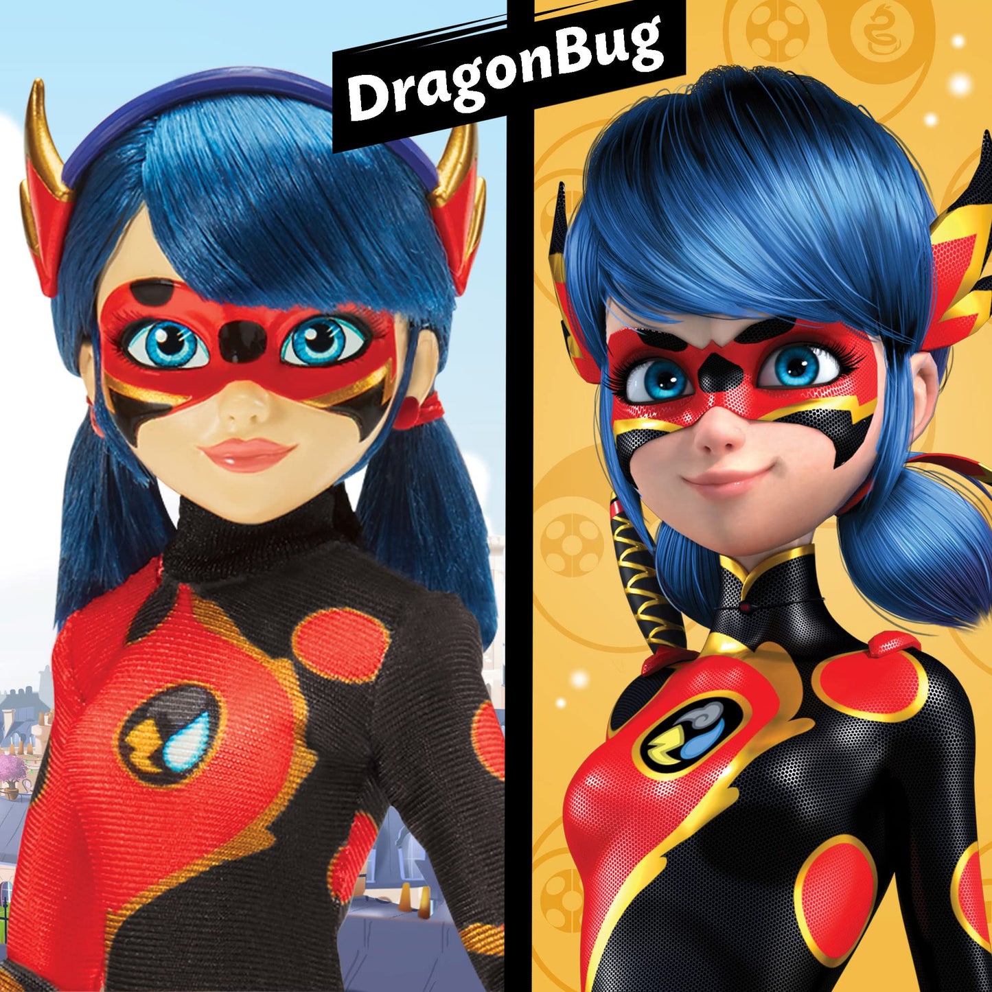 Miraculous Ladybug Dragonbug 10.5' Fashion Doll With Lonng Kwami And Dragon Headband By Playmates Toys