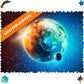 Unidragon Wooden Jigsaw Puzzles - Space Planet Earth, 500 Pcs, King Size 16.9'X11.8', Beautiful Gift Package, Unique Shape Best Gift For Adults And Kids
