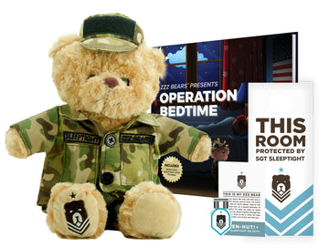 Zzz Bears Sgt Sleeptight Army Teddy Bear With Storybook & Sleep System, Comforting Gift For Army Kids, Helps With Bedtime Routin