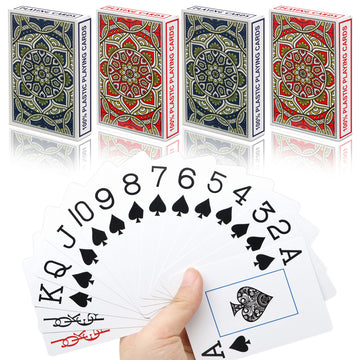 Metsyth Plastic Waterproof Playing Cards 4 Pack Poker Cards Jumbo Index Large Print Playing Cards For Adults Seniors Bulk Decks