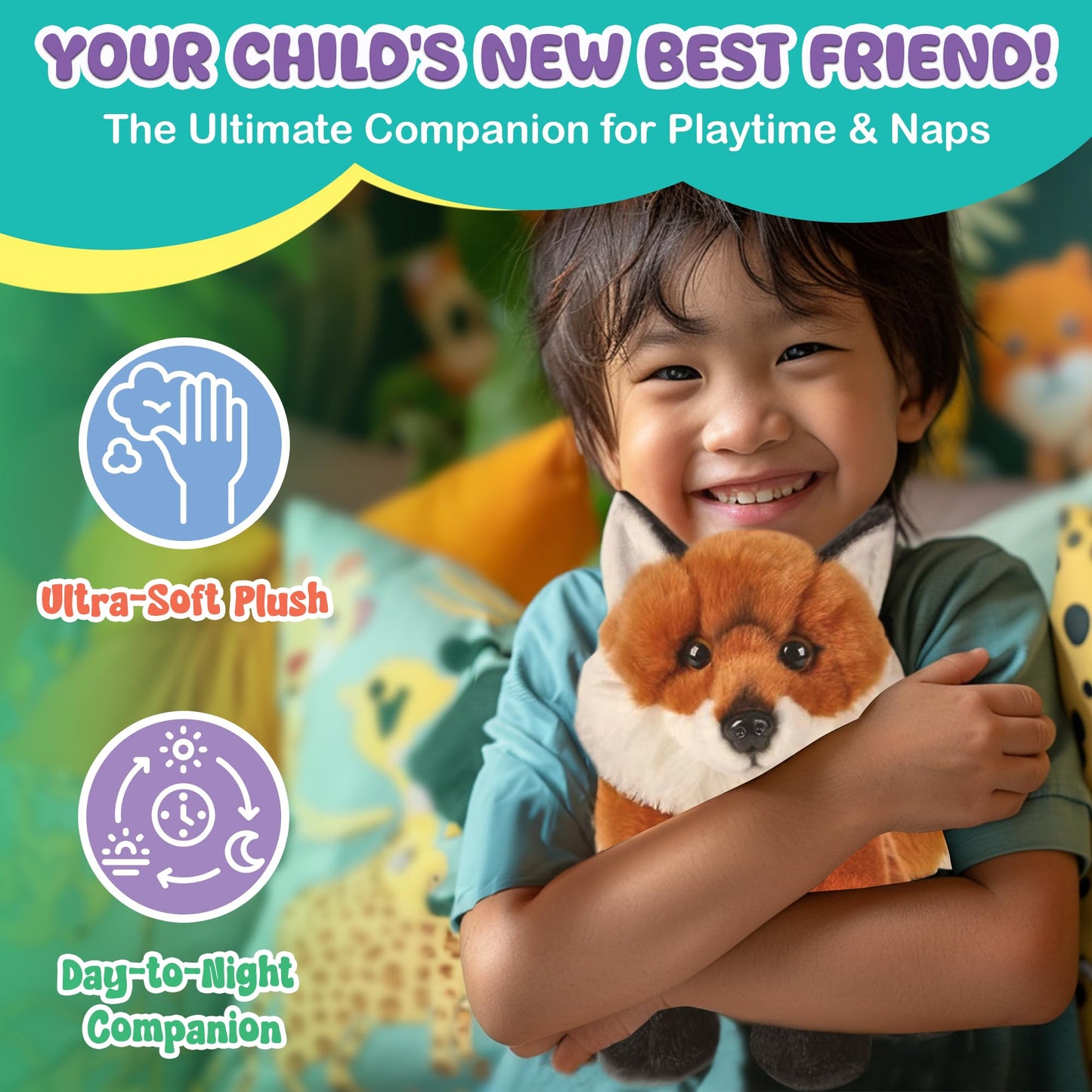 Forest & Twelfth 12'' Stuffed Fox Plush, Heirloom Collection Stuffed Animal, Premium Materials, Best Gift For Kids Age 3+, Nurse