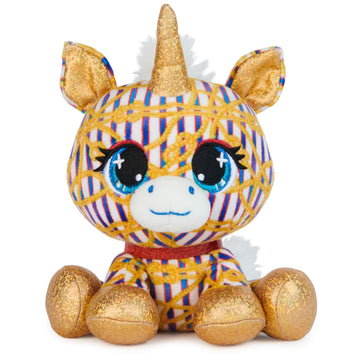 P.Lushes Designer Fashion Pets Natalie Von Corn Premium Unicorn Stuffed Animal, Gold And Blue, 6