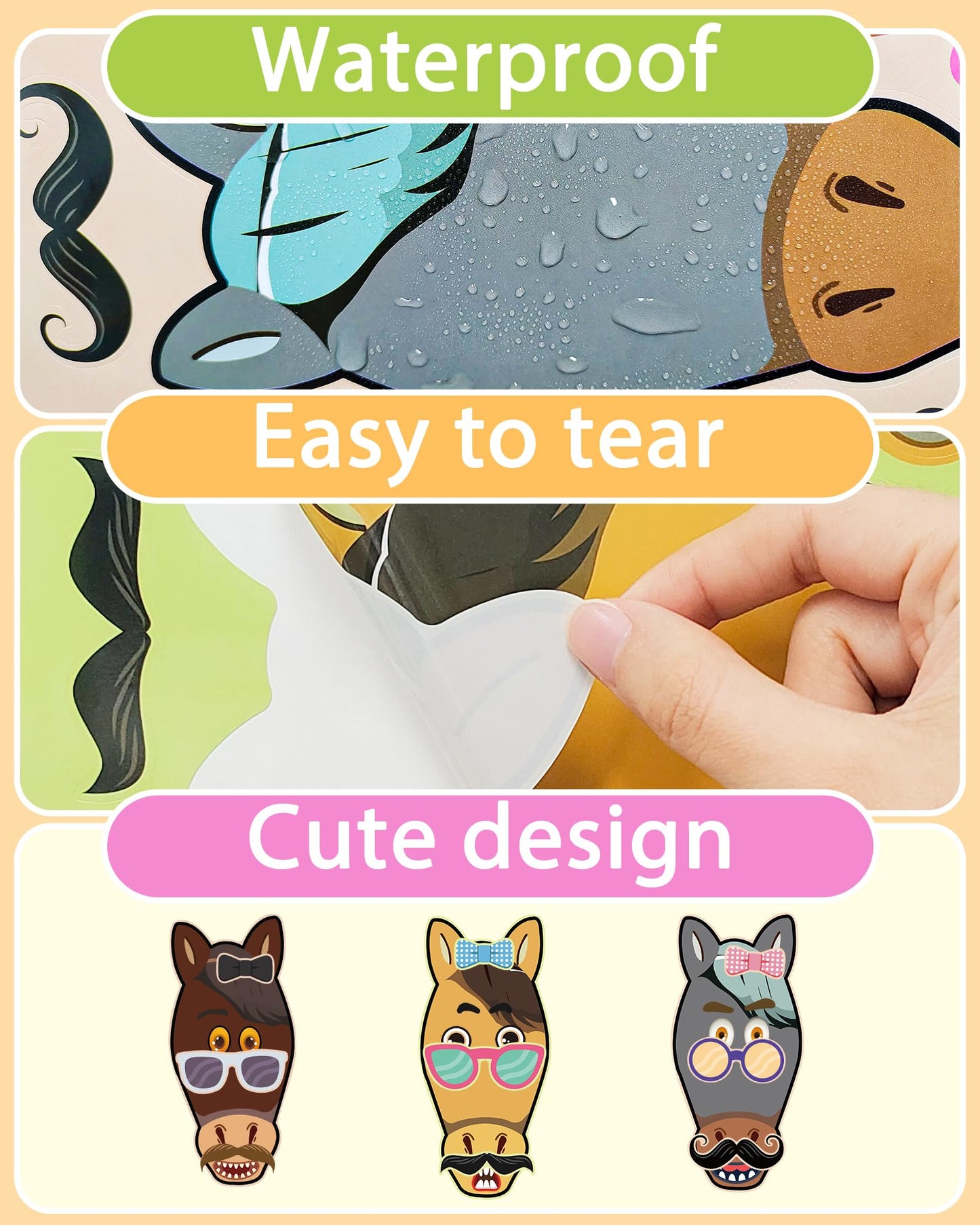24 Pcs Make Your Own Animal Sticker Sheets For Kids With Horse Animals Face Stickers For Kids Crafts Activities Gift Bag Stuffer