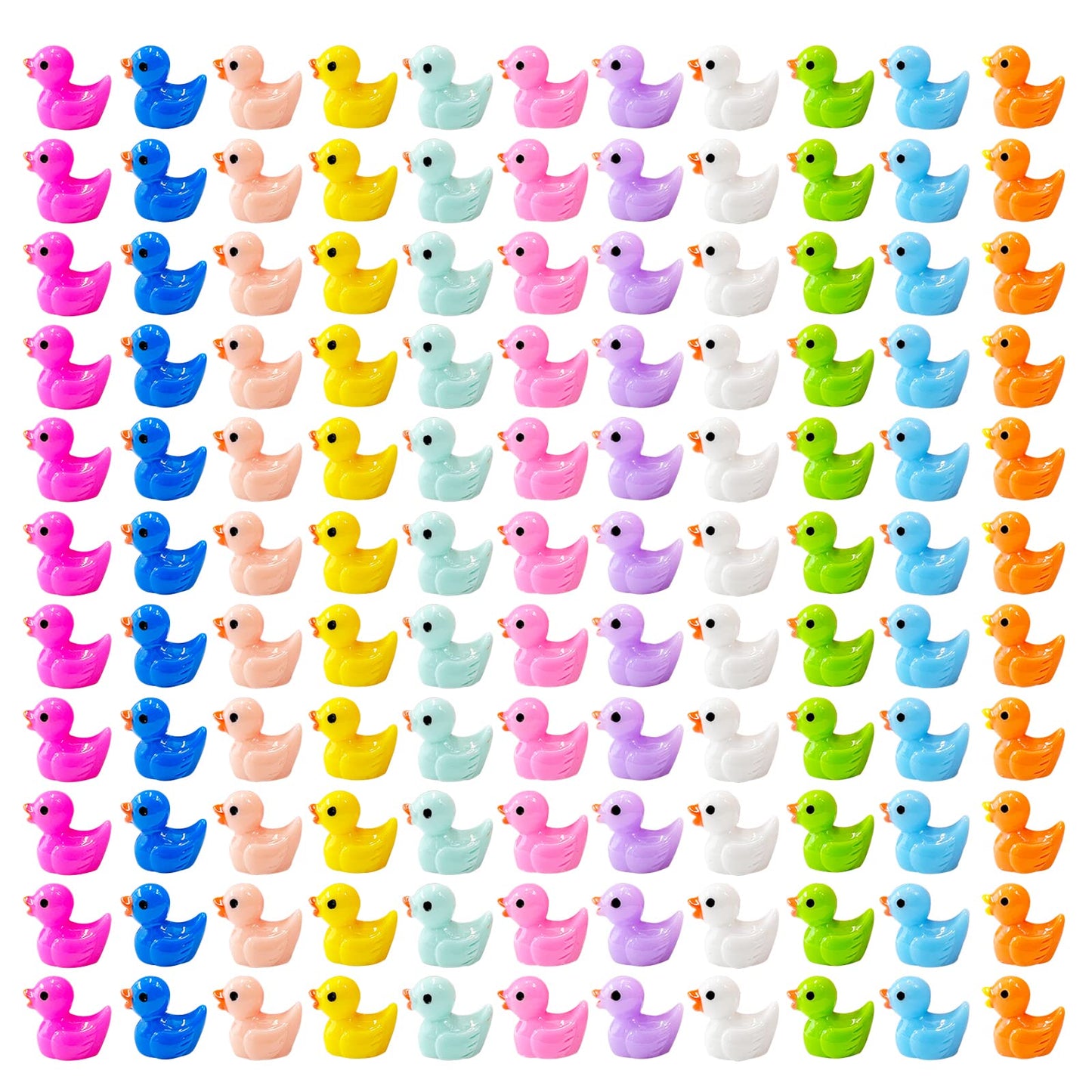 WEHOO 220 Pieces Mini Resin Duck Miniature Figures Micro Fairy Garden Landscape Aquarium Hide and Seek Prank Dollhouse Ornament