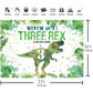 Hilioens Dinosaur Birthday Backdrop, 7'×5', Green Polyester, Model BK-068-WD, 3rd Birthday Party Decorations