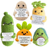 Urbun Positive Potato Crochet Doll,Emotional Support Crochet Gift,5Pcs Encouragement Support Vegetables And Fruits Knitted Dolls