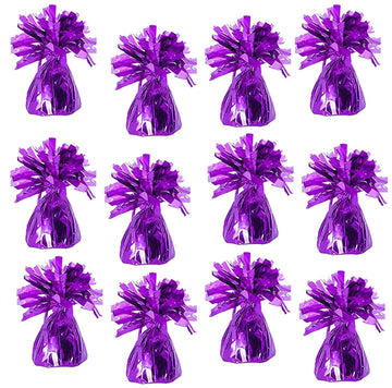 The Dreidel Company Metallic Balloon Weights, Birthday Party Favors, Novelty And Gag Gifts, 5.5' Inches, 12-Pack (Purple)