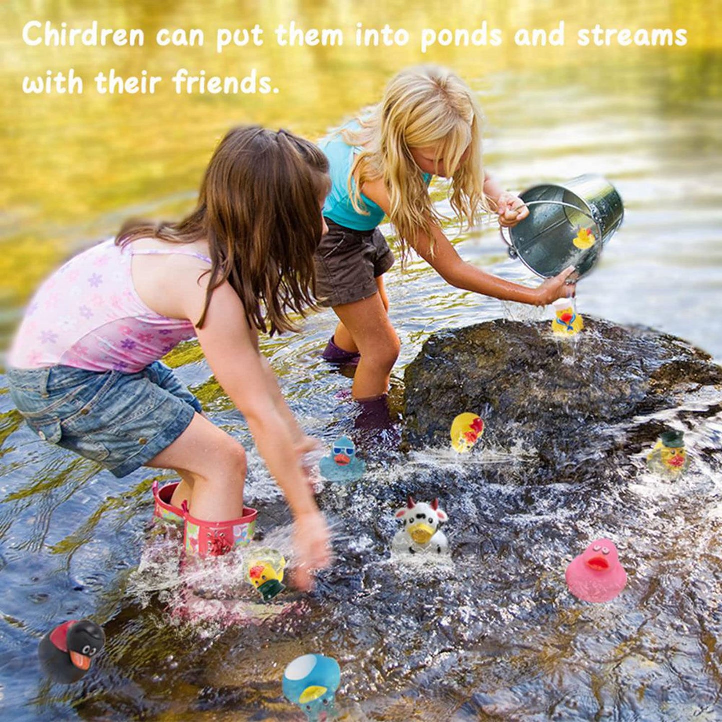 XY-WQ Rubber Duck 50 Pack for Jeeps Bath Toy Assortment - 2.3 Inch Bulk Floater Duck for Kids - Baby Showers Accessories - Party