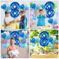 Biapian 40 Inch Blue Number 8 Balloons, Blue Large 8Th Birthday Balloons With 18'' Foil Blue Silver Heart Balloon Helium For 8Th