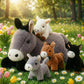 Arrowbash Donkey Stuffed Animals with 4 Babies 18 Inches Large Stuffed Mommy Donkey Plush Toy Soft Animal Plushies Toy Gift for 