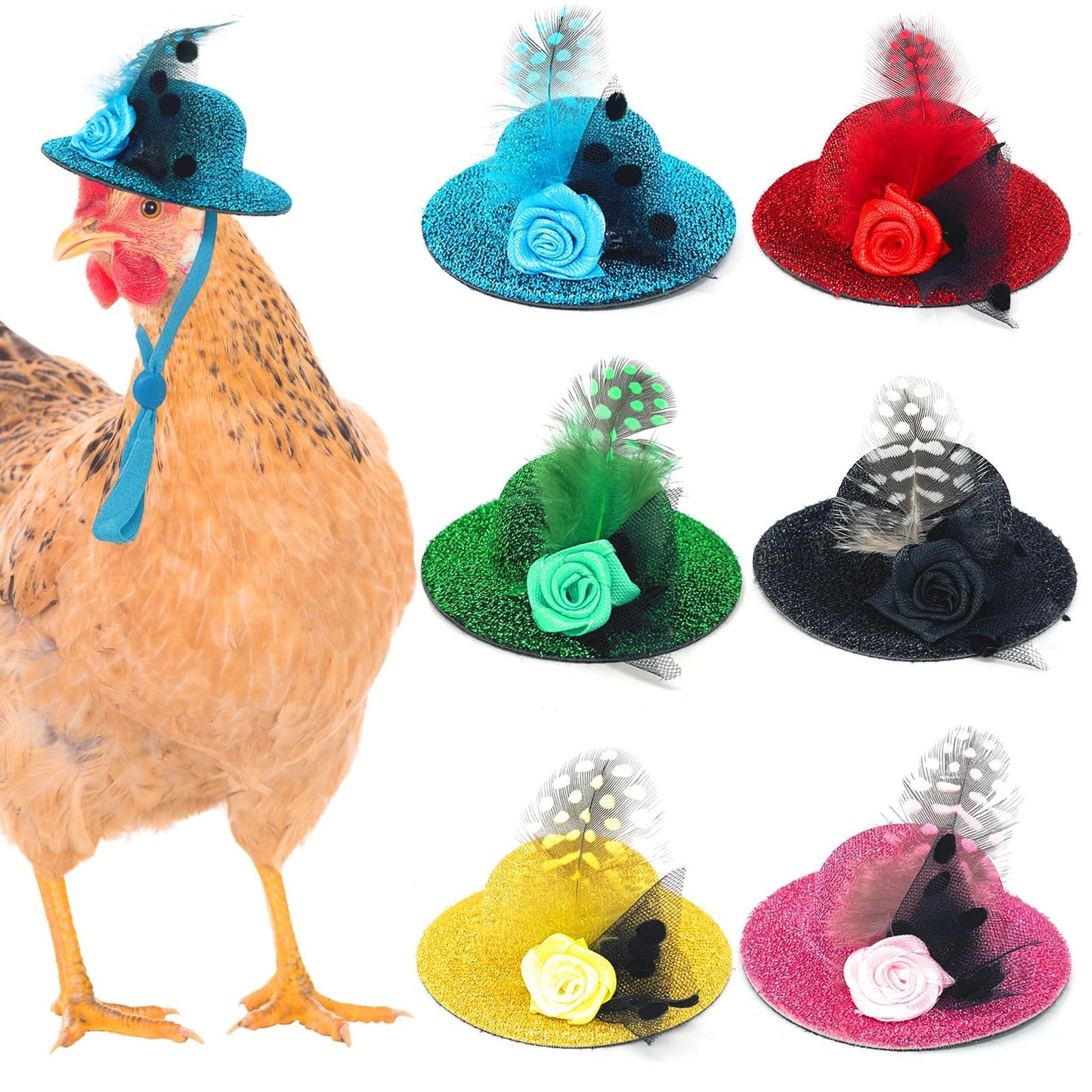 6 Pieces Chicken Hats For Hens Fit Chicken Clothes Costumes For Chickens Hats For Chickens Bearded Dragon Costume Tiny Hats Smal