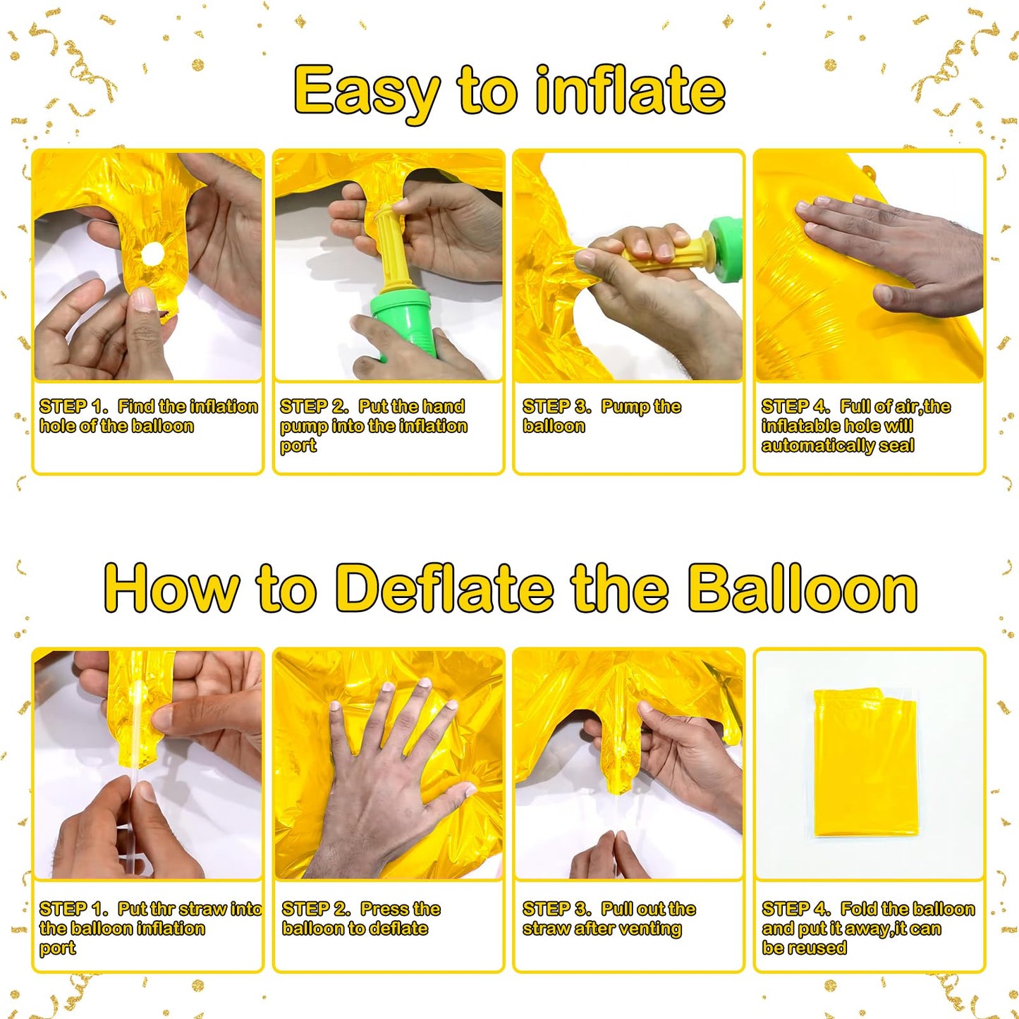Beeyaky 40 Inch Gold Number Balloon, Helium Mylar Foil, Number 0 for Birthday & Anniversary Decorations