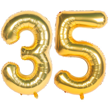 40 Inch Gold Number Balloons Helium Foil Mylar Balloon Birthday Party Banquet Decoration 35