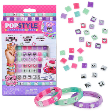 Cool Maker, Popstyle Expansion Pack, Bracelet Making Kit With Over 50 Gem Beads, Makes 3, Diy Arts And Crafts Kids Toys For Girls