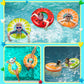 90Shine 4Pcs Fruit Pool Floats: Watermelon Kiwi Orange Lime Swimming Rings - Inflatable Tubes Floaties Toys For Kids Adults