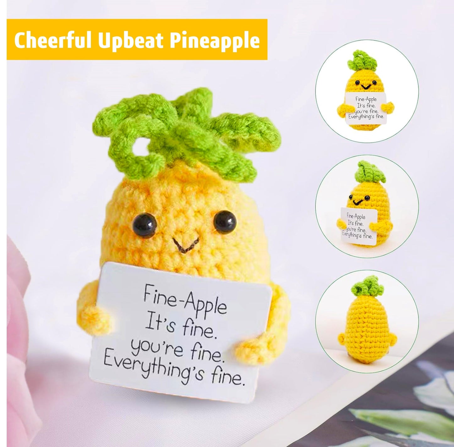 Aabxx Funny Mini Positive Potato,3In Cute Crochet Doll With Positive Card,Soft Wool Knitting Toy Decoration Encouragement Suppor