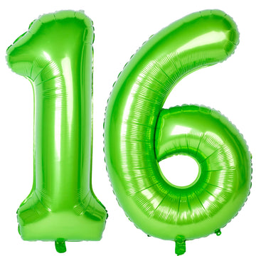 Number Balloons 40 Inch Green Birthday Party Decorations 16St Digital Jumbo Helium Foil Mylar Balloon