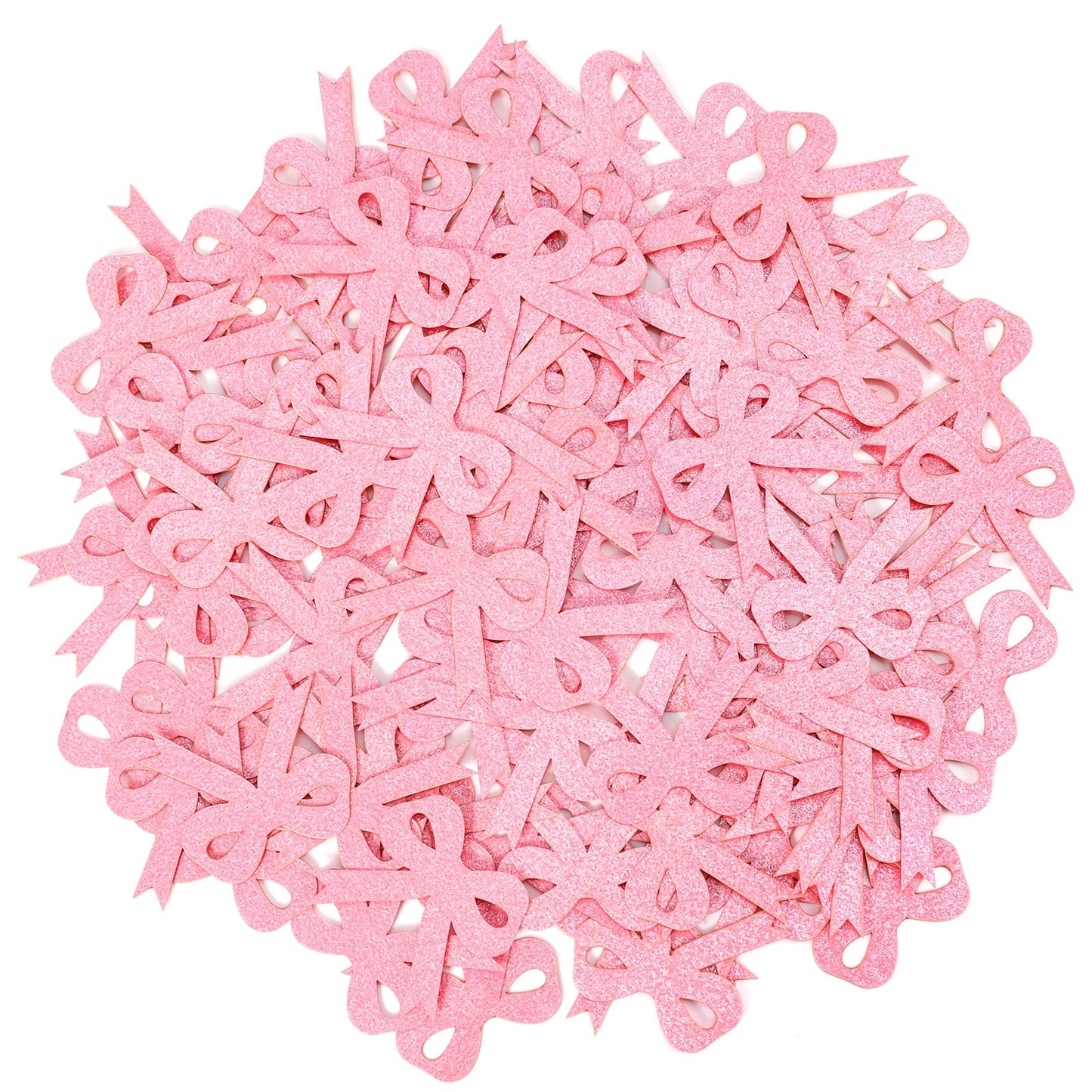 200pcs Bow Confetti, 1.6x1.4in Pink Bow Bachelor Party Confetti Glitter Table Confetti for Tying the Knot Bachelorette Birthday 