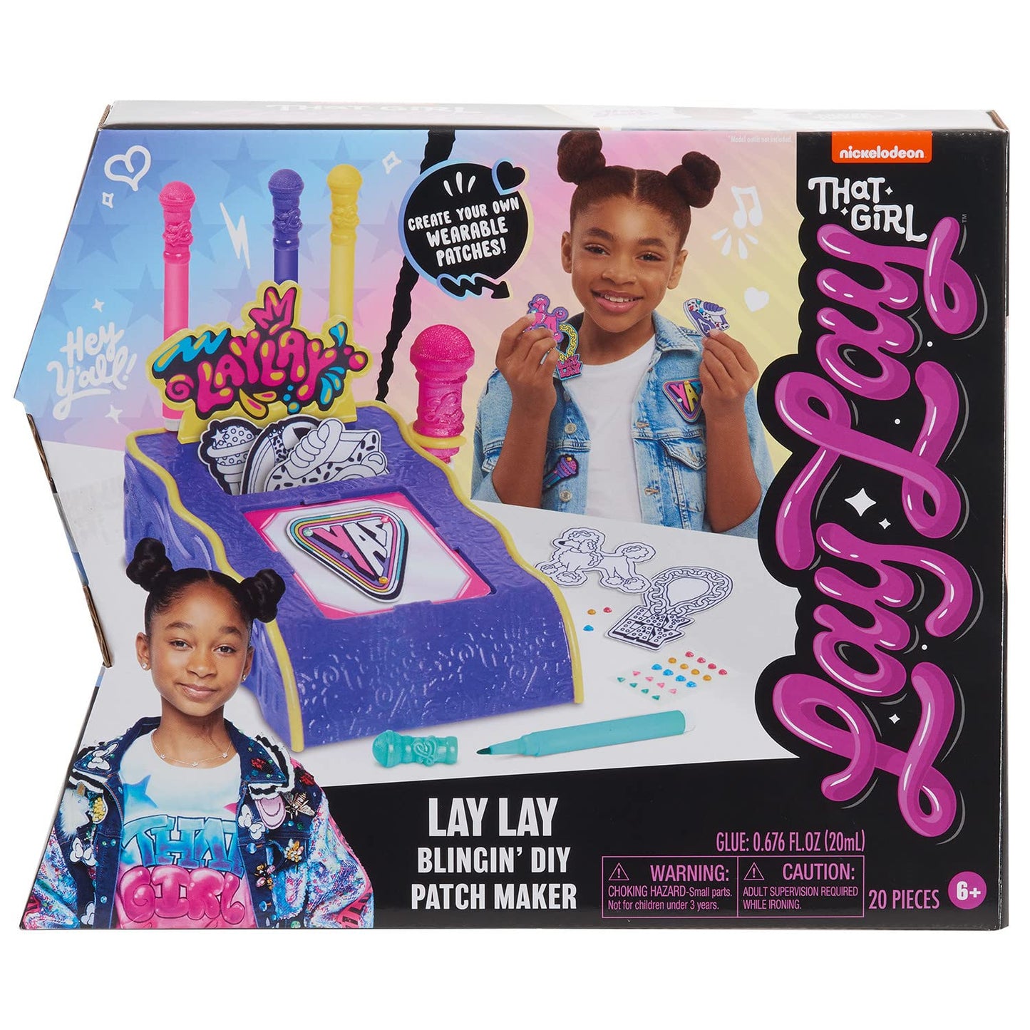 Just Play That Girl Lay Lays Blingin DIY Patch Maker  12 Satin Iron-On Patches  19-pieces  Arts and Crafts Activity Set  Kids Toys for Ages 6 Up