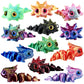 Honoson 12 Pcs 3D Printed Fidget Toy 3D Printed Baby Axolotl Small Animal Toy Flexible Cute Articulating Pet Stress Relief Fidge
