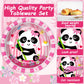 Gisgfim 96Pcs Pink Panda Birthday Party Supplies Set Pink Panda Party Paper Disposable Plates Napkins Panda Themed Party Decorat