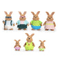 Li'L Woodzeez – The Cottonball Rabbit Family – Set Of 7 Collectible Posable Rabbit Figures – Pretend Play Doll Figures – Gift Toy For Kids Age 3+