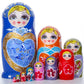 JoyNest Russian Nesting Dolls Matryoshka Wood Stacking Nested Set 10Pcs Blue Heart Shaped Girl Handmade Toys for Children Kids C