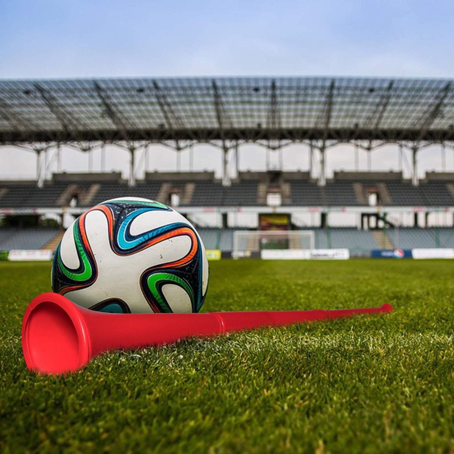 Windy City Novelties Collapsible Stadium Horn - 28" Red - Durable Plastic, Model MUS120EA