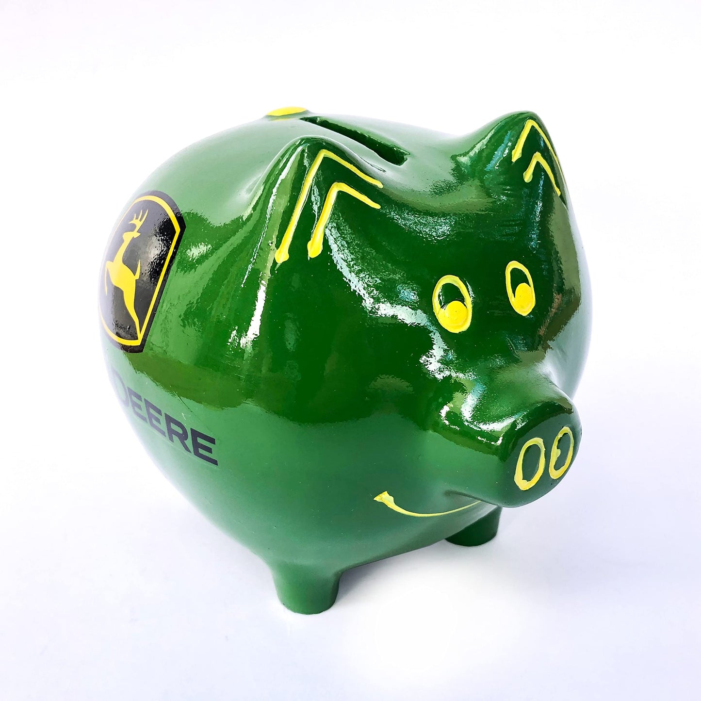 Official Licensed John Deere Green Pig Savings Bank 6921 - Medium Sized, Polyresin Piggy Bank