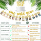 Wild One Birthday Decorations - Gold Glitter One Wild Year Banner + Baby 1St Birthday Photo Banner From Newborn To 12 Month - Sa