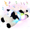 Cuteoy Musical Plush Cow Stuffed Animal Soft Glowing Led Light-Up Nightlight Toys Singing Lullabies Birthday Christmas Plushies Gifts For Kids Boys Girls,15.5'