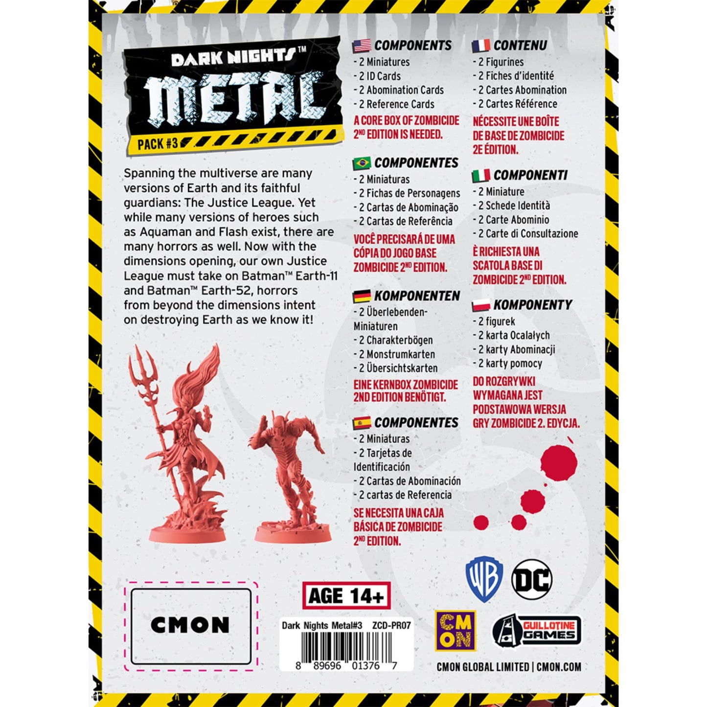 Zombicide Dark Night Metal Pack #3 - Confront Interdimensional Horrors With The Justice League! Cooperative Strategy Board Game,
