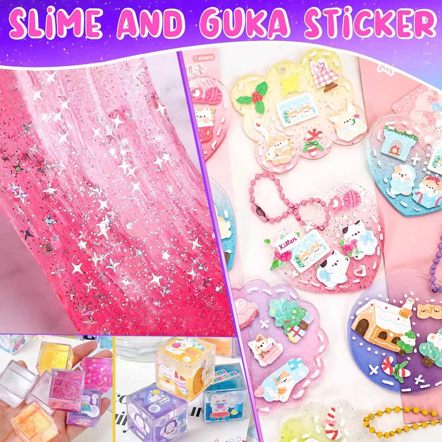 Jimcii Nano Tape Bubble Kit For Kids With Cute Cartoon Handbag, Nano Tape Squishy Maker Kit, Nano Tape Bubbles, Nano Bubble Tape