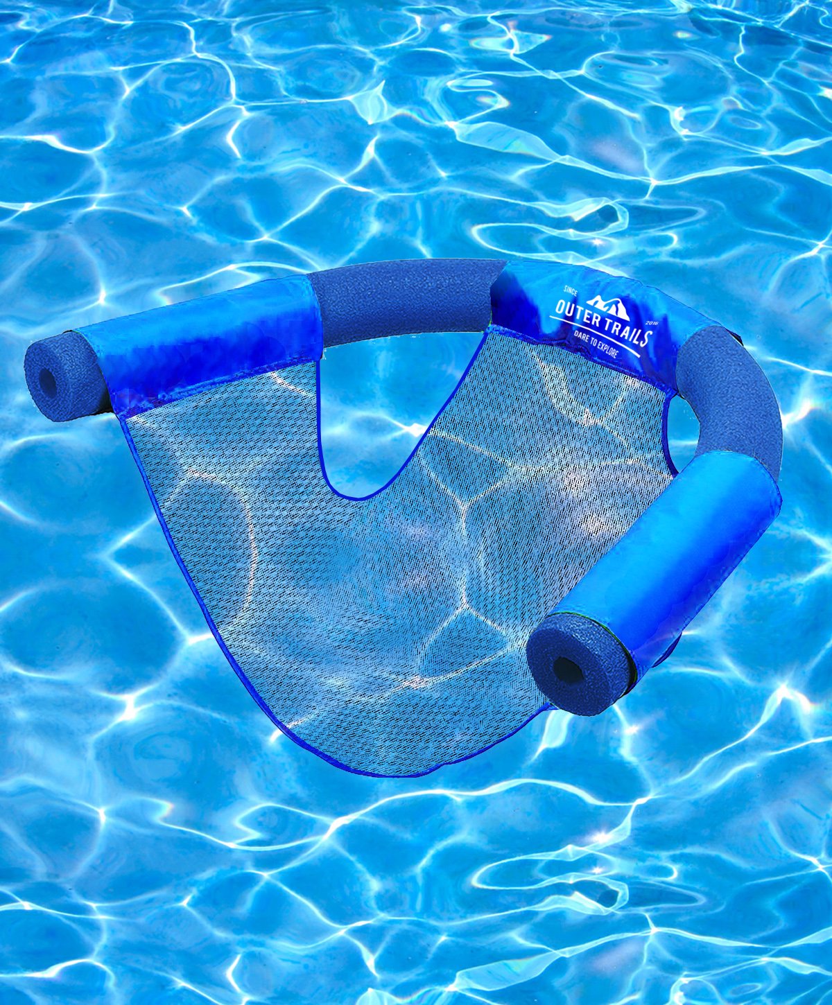 Outer Trails Sling Mesh Chair For Swimming Pool Noodles- 2 Pack- Dark Blue