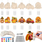 Silipull 24 Sets Thanksgiving Wind Chimes Crafts for Kids Make Your Own Wooden Wind Chime DIY Coloring Hanging Pumpkin Turkey Ar