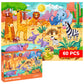 QUOKKA Puzzles for Kids Ages 4-6 - 60 Piece Jigsaw Puzzles for Toddlers Ages 3-5 with African Animals - Quiet Time Toy for Presc