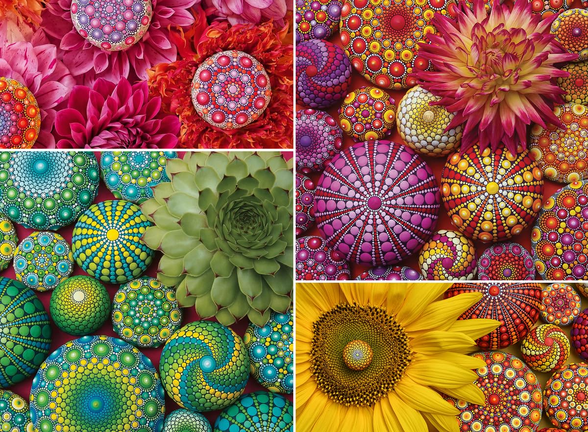 Ravensburger Color Your World Series: Mandala Blooms 500 Piece Jigsaw Puzzle For Adults - 80688 - Handcrafted Tooling, Made In Germany, Every Piece Fits Together Perfectly