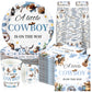Hushee 200 Pcs a Little Cowboy Is on the Way Baby Shower Paper Plates Napkins Cups Cowboy Baby Shower Party Supplies Tableware S