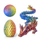 Flavery 3D Printed Dragon In Egg - Flexible Crystal Dragon Inside, Colorful Fidget Toy, Birthday Gift, Desk Pet Figure, Easter B