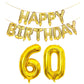 Shuntai 60Th Birthday Decorations For Men Women 60 Balloon Numbers Gold Big Jumbo Number 60 Foil Mylar Balloons With Gold Letter