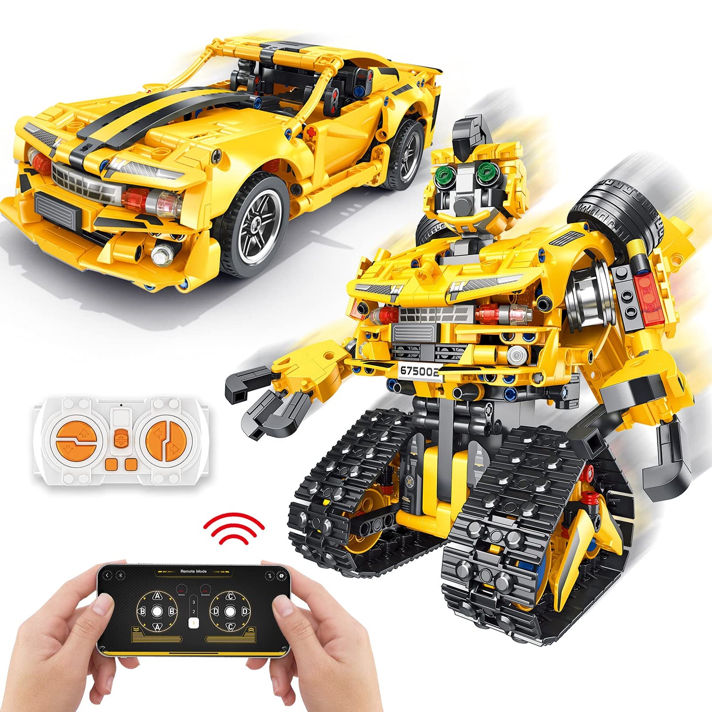 Sciencow 2-in-1 Robot Kit, 901 Pieces Remote & APP Controlled STEM Building Blocks for Kids Ages 8-14, Perfect Christmas & Birthday Gift