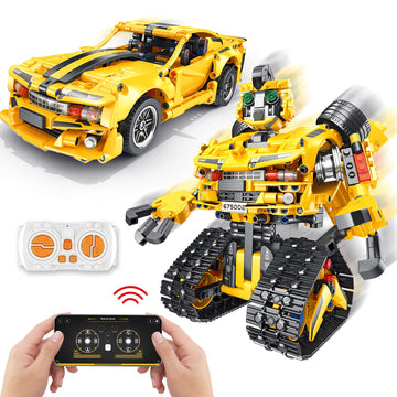 Sciencow 2-in-1 Robot Kit, 901 Pieces Remote & APP Controlled STEM Building Blocks for Kids Ages 8-14, Perfect Christmas & Birthday Gift