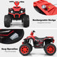 Costzon Kids ATV, 12V Electric Vehicle, Red, 42"x25.5"x29", LED Lights, Treaded Tires, Music & Horn for Boys & Girls