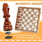 Chess Board Sets, 15 Inch Magnetic Chess Set For Adults & Kids, Checkers Board Game, Handmade Folding Chess Boards With 2 Extra