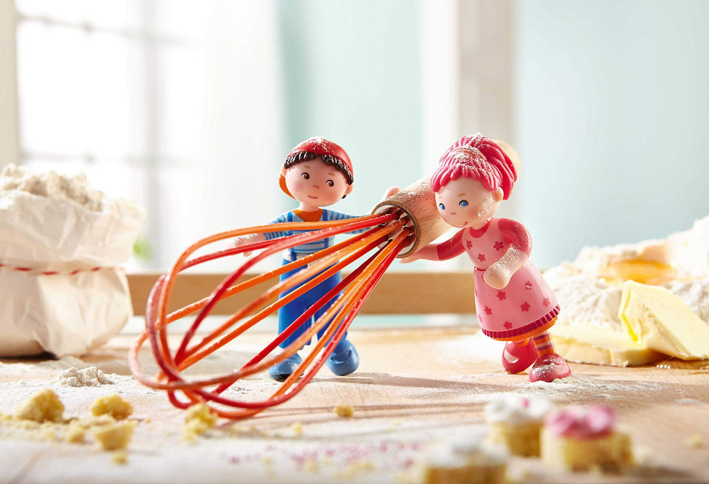 HABA Little Friends Lilli - 4 Dollhouse Toy Figure with Pink Hair