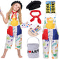Tacobear Kids Artist Costume With Overalls Beret Beard Bow Tie Paint Bucket Brush, Halloween Career Day Outfit For Boys Girls
