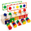 Coogam Wooden Color Shape Sorting Box Game - Geometric Matching Blocks for 3-5 Year Olds - Early Learning Educational Toy