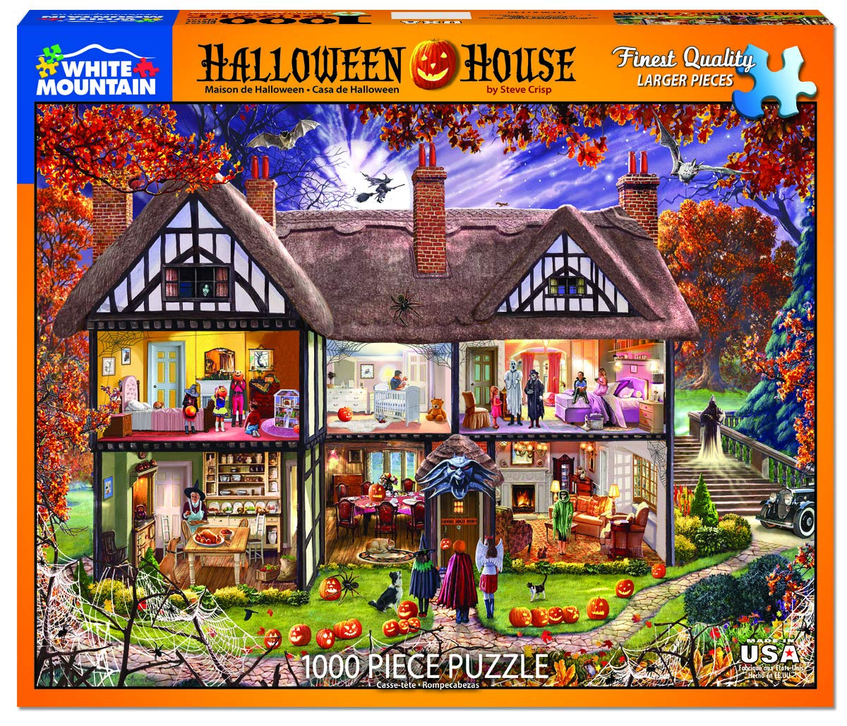 White Mountain 1000 Piece Halloween Jigsaw Puzzle, Engineered Wood, Perfect for Fall and Autumn