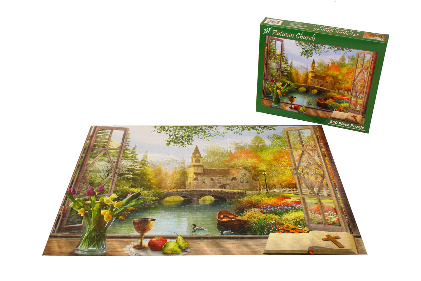 Vermont Christmas Company Autumn Church Jigsaw Puzzle 550 Piece