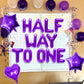 Jevenis Purple Half Way To One Balloons Half Way To One Decoration Half Birthday Decoration Half Birthday Balloons Half Birthday Party Supplies